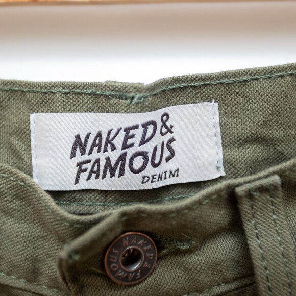 Naked & Famous Army Green Duck Canvas Selvedge Classic Fit 27 - Picture 5 of 10